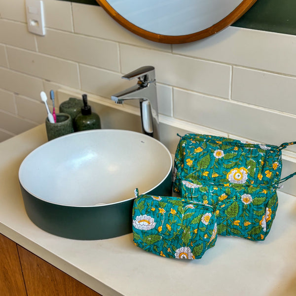 Nécessaire Indiana Kantha Quilt  - Kit com 3