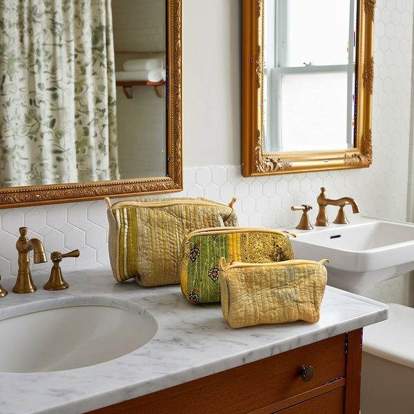 Nécessaire Indiana Kantha Quilt  - Kit com 3