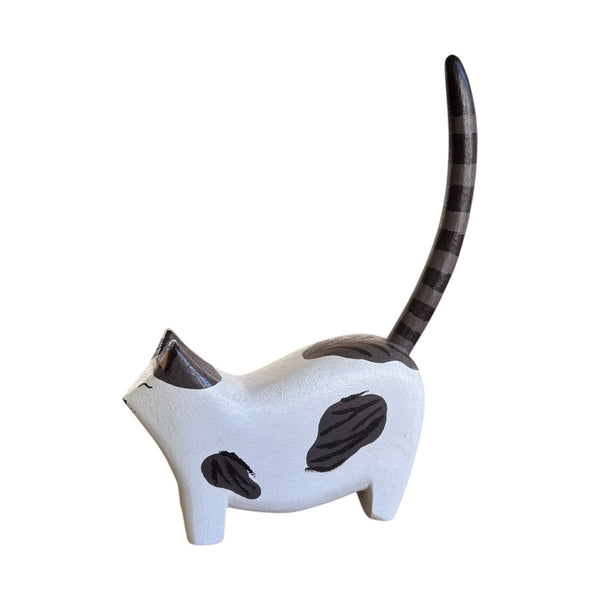 Porta Anel de Madeira - Gato