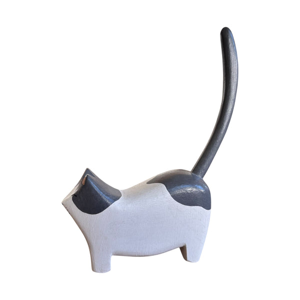 Porta Anel de Madeira - Gato