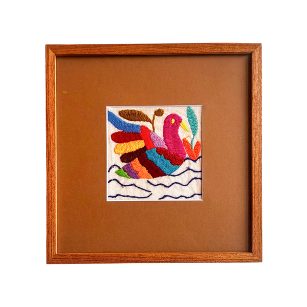 Quadro Tecido Bordado Otomí - México