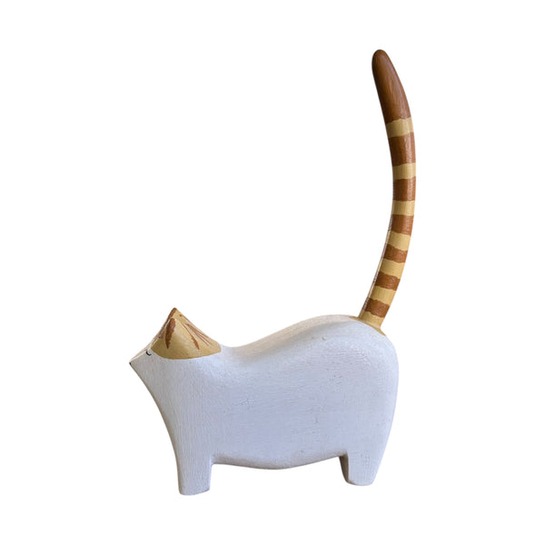 Porta Anel de Madeira - Gato