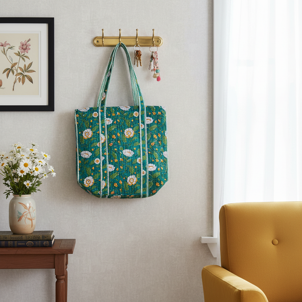 Bolsa Indiana Kantha Quilt - Dupla Face