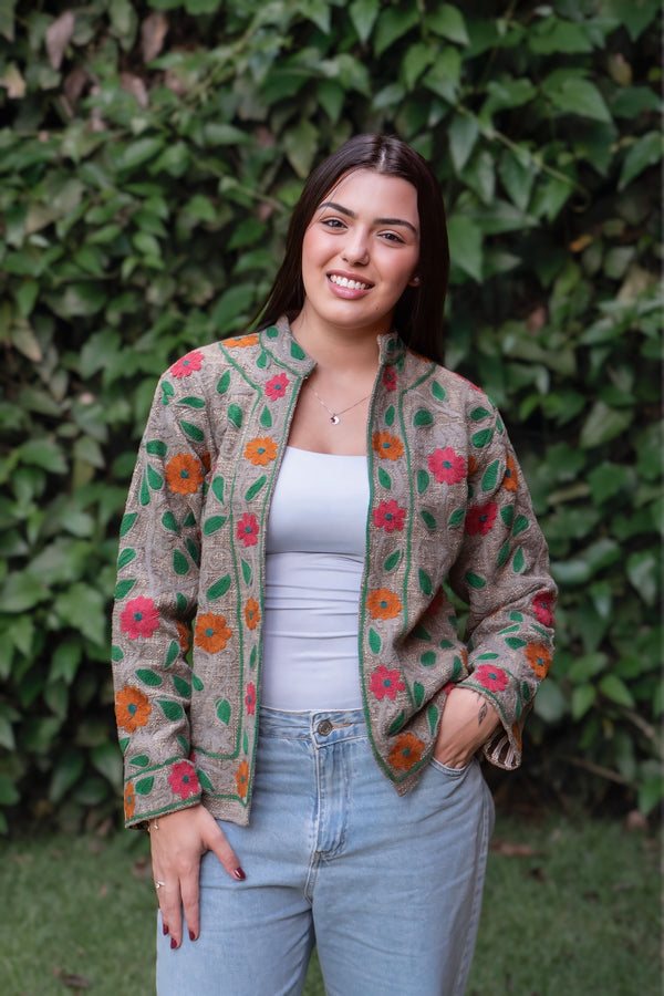 Jaqueta Indiana Bordada Cotton P/M