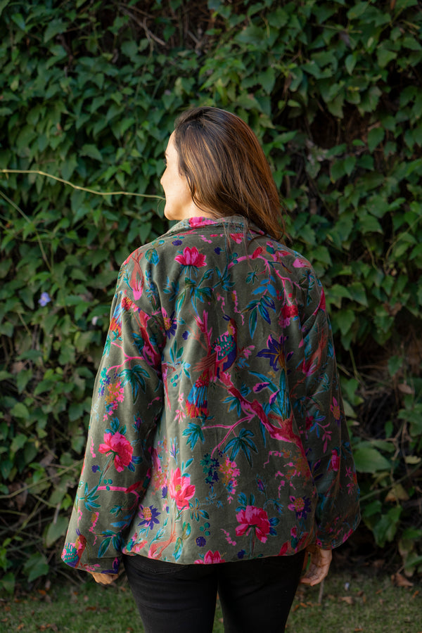 Jaqueta Indiana Velvet Estampada