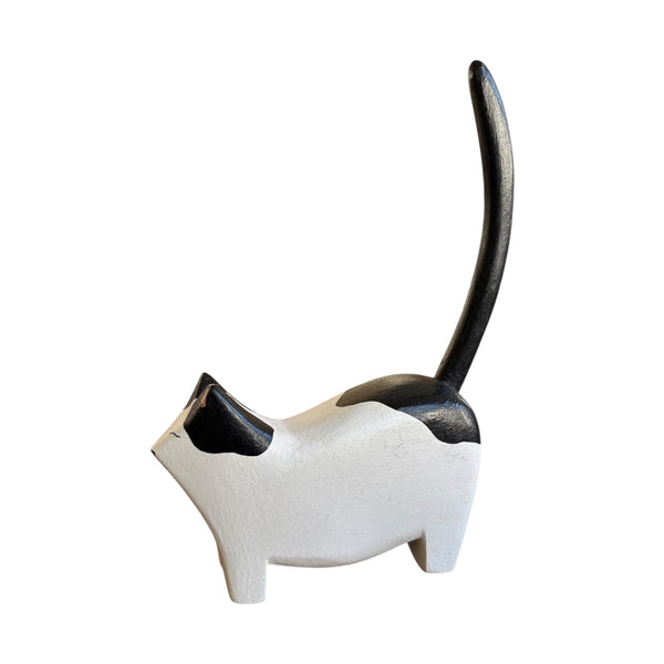 Porta Anel de Madeira - Gato