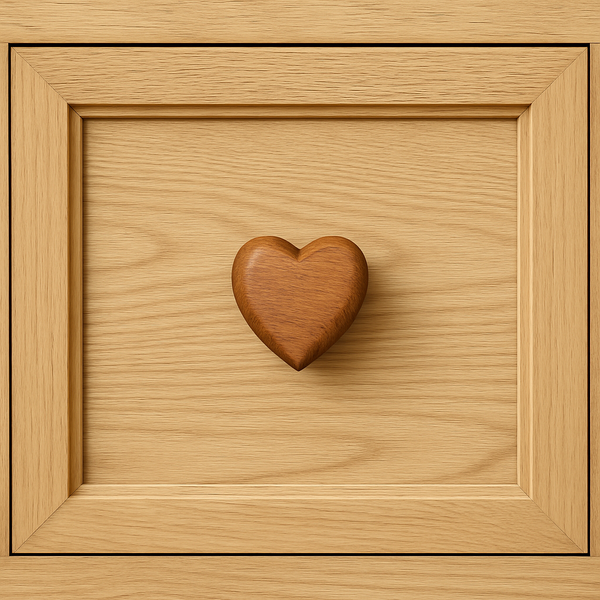 Gancho coração de madeira