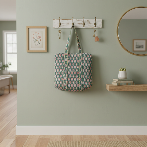 Bolsa Indiana Kantha Quilt - Dupla Face