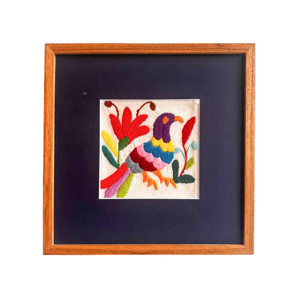 Quadro Tecido Bordado Otomí - México