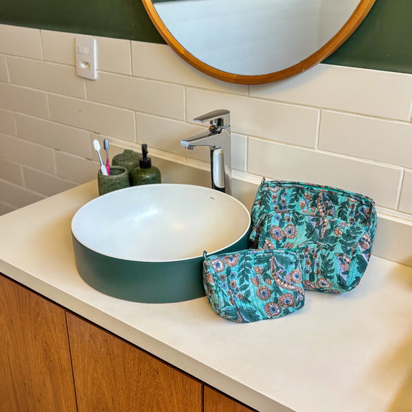 Nécessaire Indiana Kantha Quilt  - Kit com 3