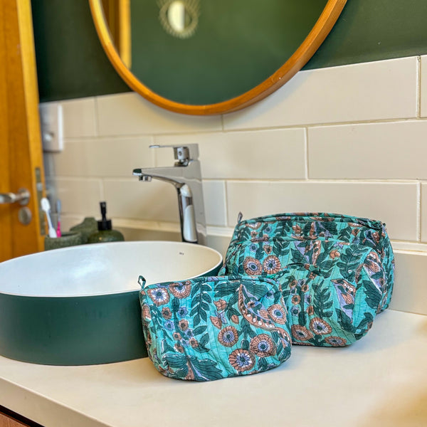 Nécessaire Indiana Kantha Quilt  - Kit com 3