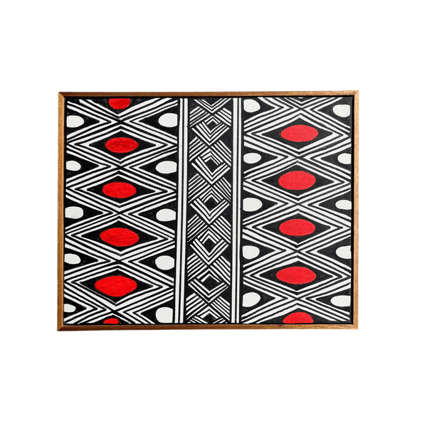 Pintura Indígena Waxamani Mehinako Xingu com Moldura