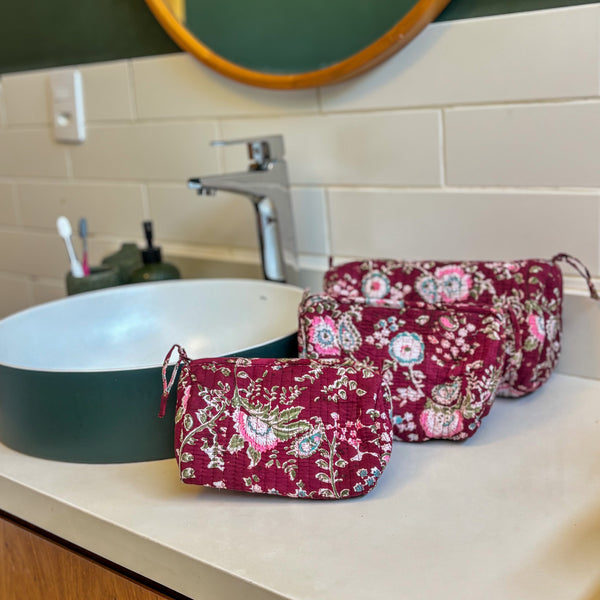 Nécessaire Indiana Kantha Quilt  - Kit com 3