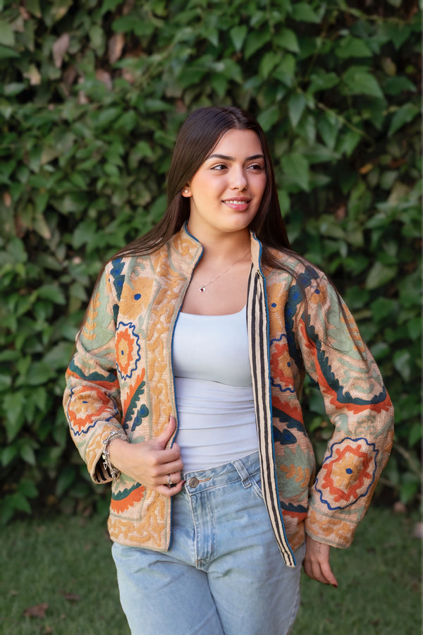 Jaqueta Indiana Bordada Cotton P/M