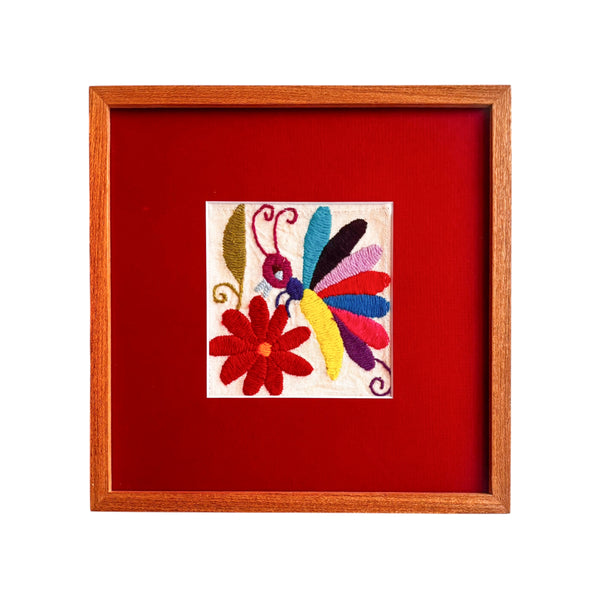 Quadro Tecido Bordado Otomí - México