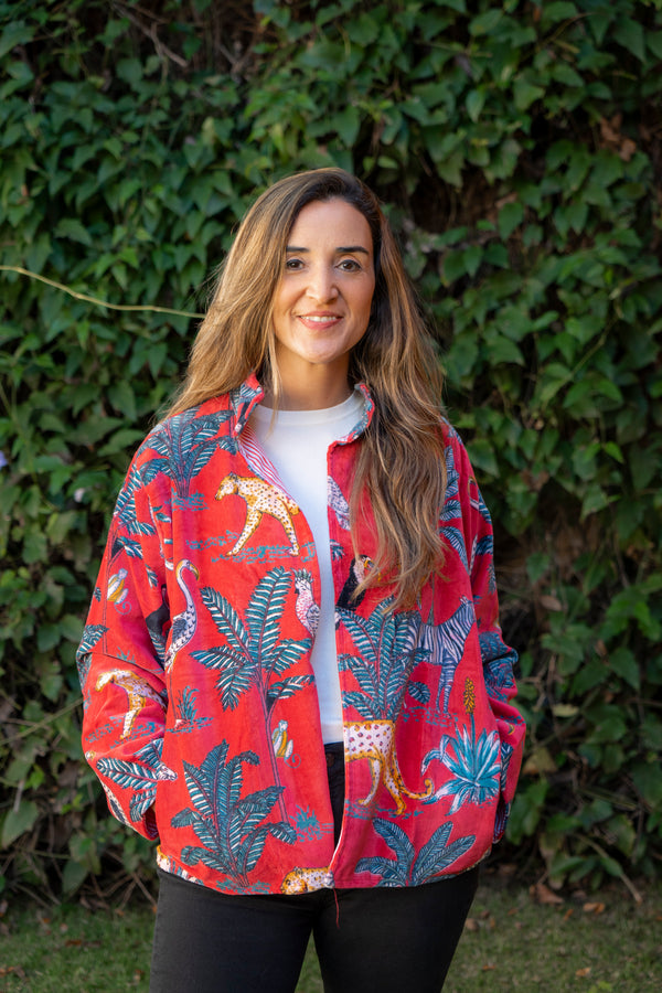 Jaqueta Indiana Velvet Estampada