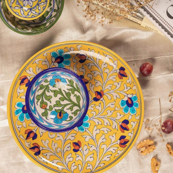 Prato Decorativo Cerâmica Azul de Jaipur