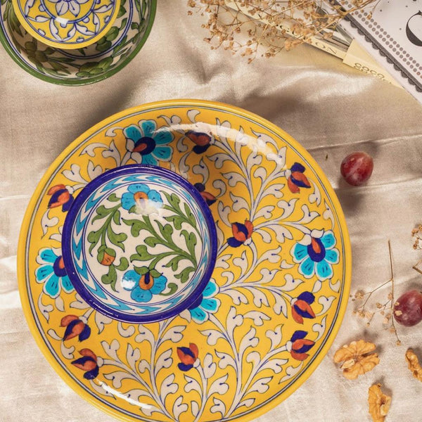 Prato Decorativo Cerâmica Azul de Jaipur M