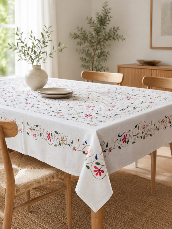 Toalha de mesa indiana bordada