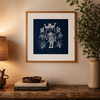 Pintura Batik Chinesa com Moldura