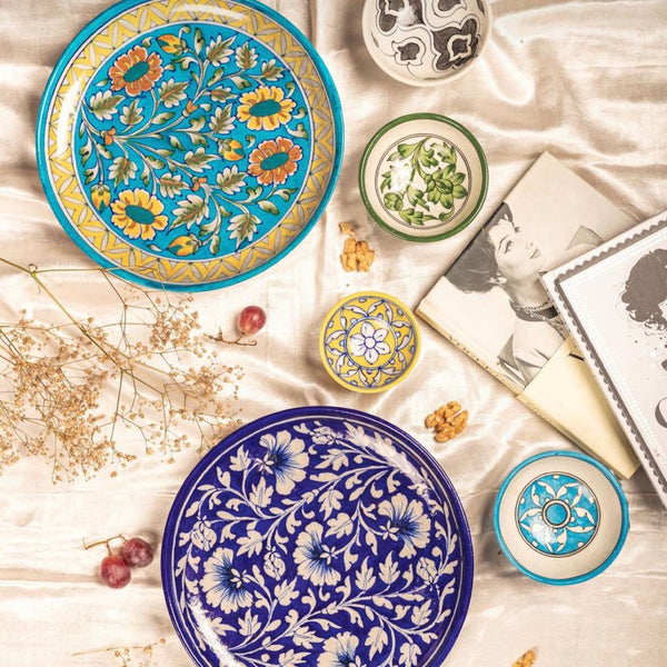 Prato Decorativo Cerâmica Azul de Jaipur P