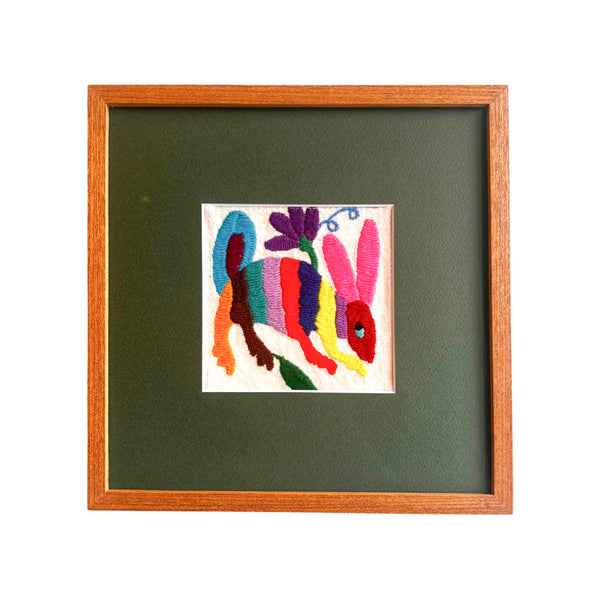 Quadro Tecido Bordado Otomí - México