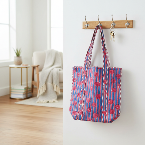Bolsa Indiana Kantha Quilt - Dupla Face