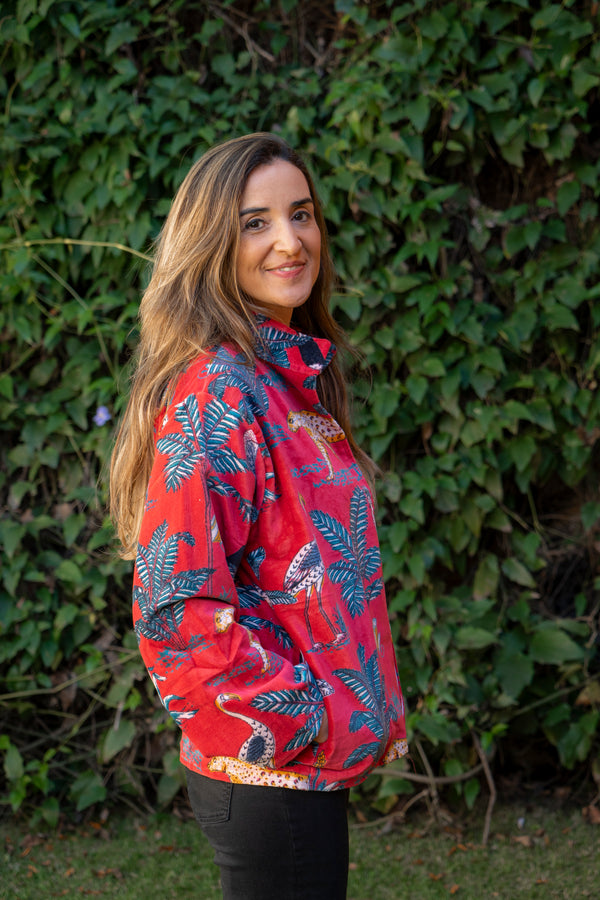Jaqueta Indiana Velvet Estampada