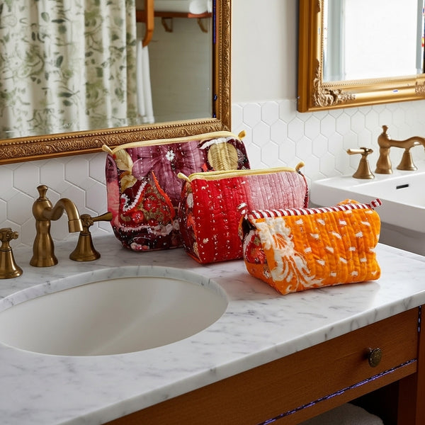 Nécessaire Indiana Kantha Quilt  - Kit com 3