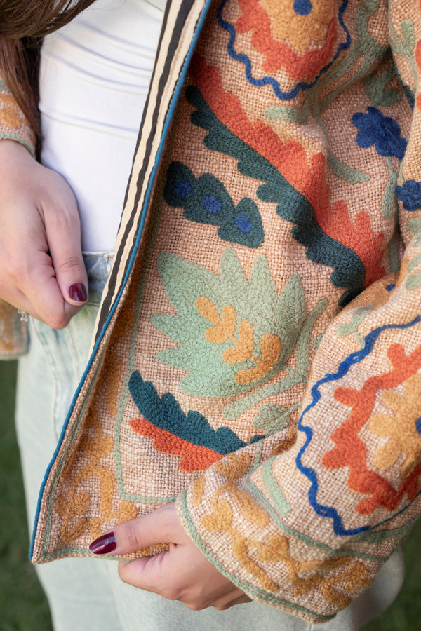 Jaqueta Indiana Bordada Cotton P/M