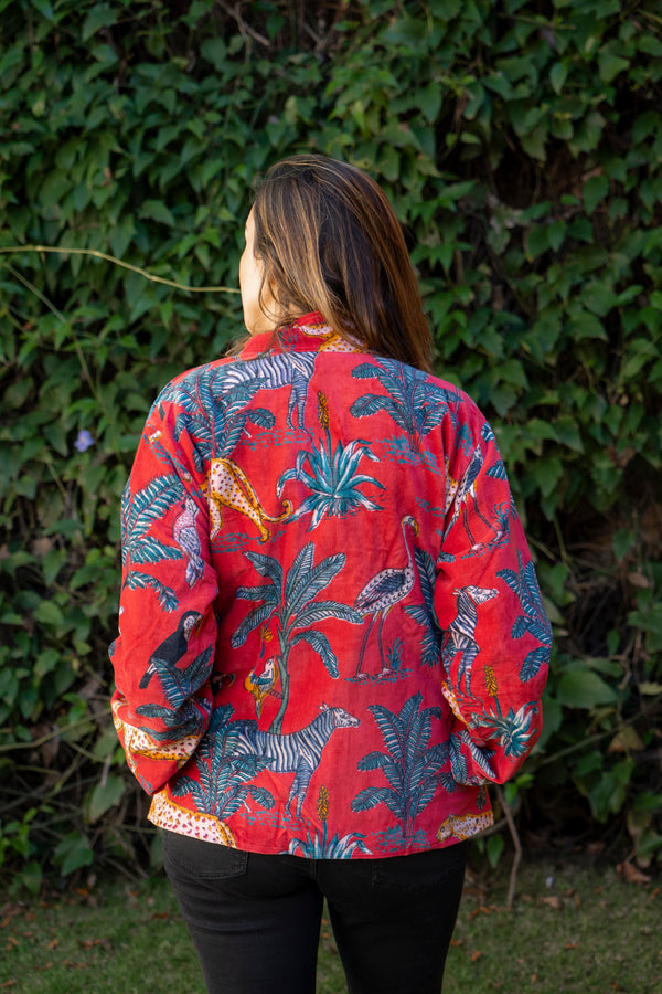 Jaqueta Indiana Velvet Estampada