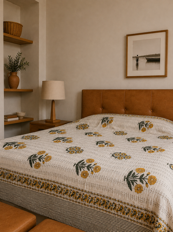 Colcha de Cama Fina Decorativa Indiana