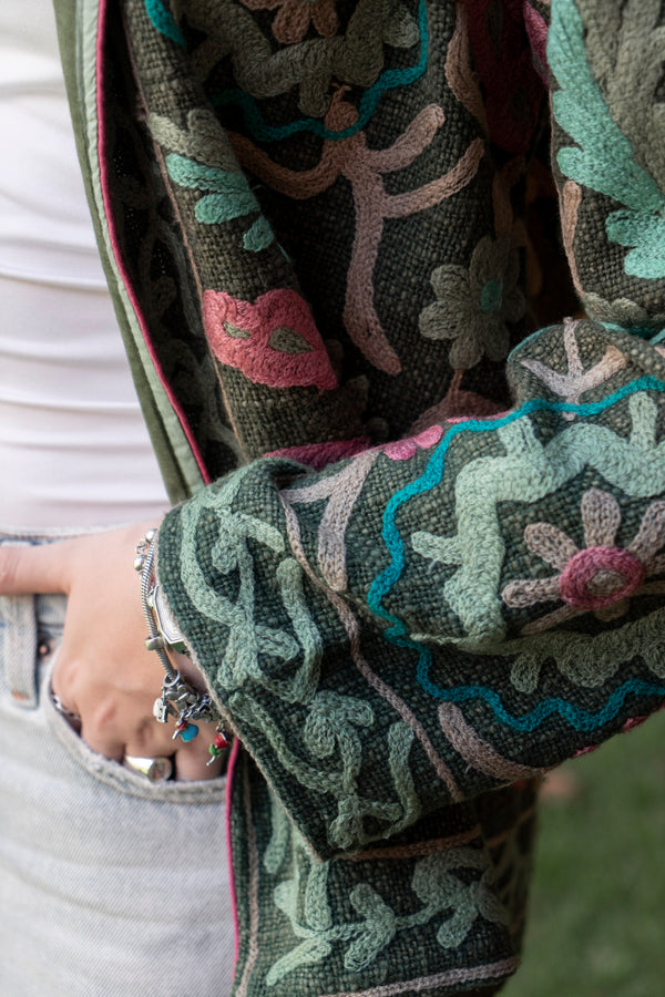 Jaqueta Indiana Bordada Cotton P/M