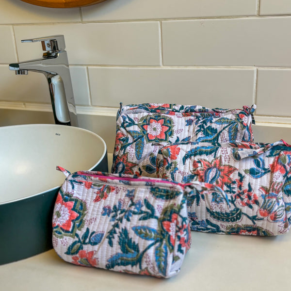 Nécessaire Indiana Kantha Quilt  - Kit com 3