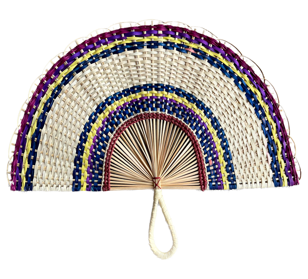 Leque Decorativo Indígena Palha de Tucumã Etnia Baré G