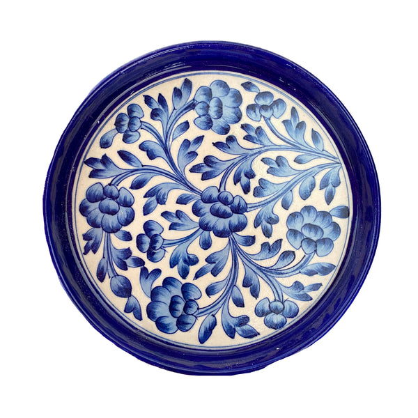 Prato Decorativo Cerâmica Azul de Jaipur M