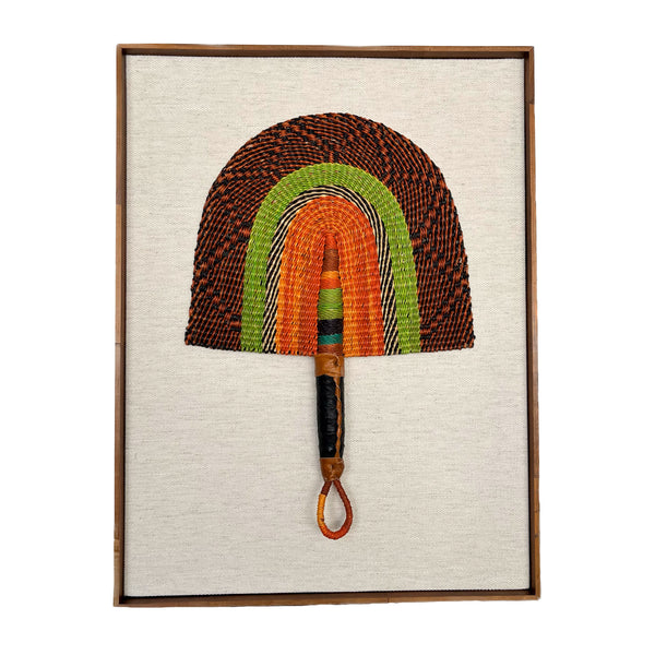 Leque Decorativo de Bolgatanga com Moldura