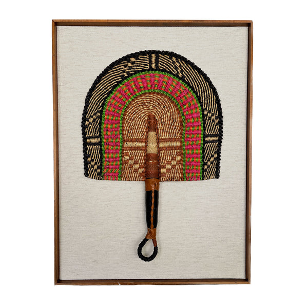 Leque Decorativo de Bolgatanga com Moldura