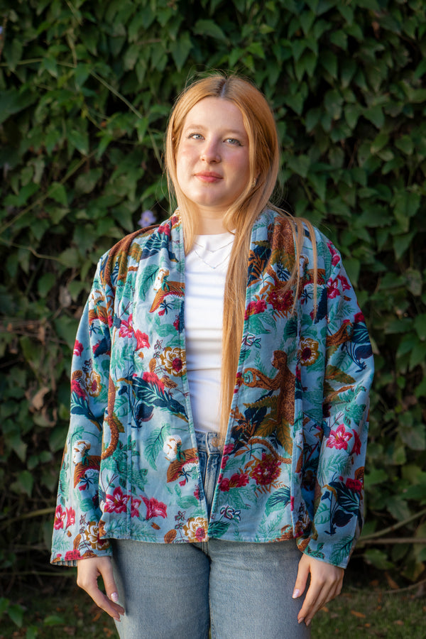 Jaqueta Indiana Velvet Estampada