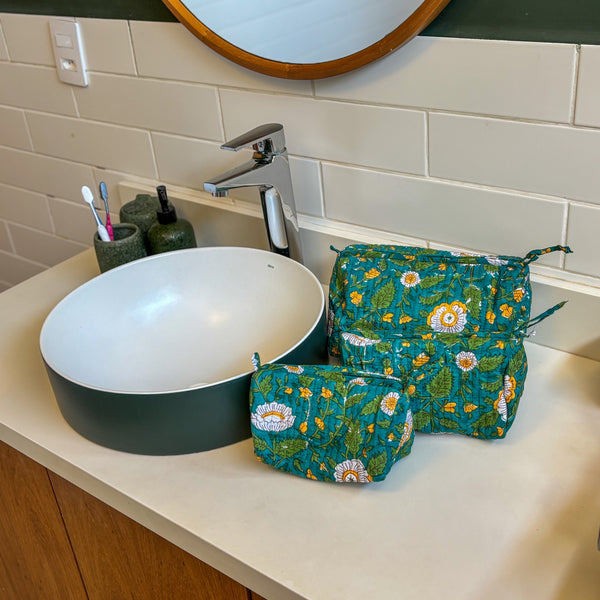 Nécessaire Indiana Kantha Quilt  - Kit com 3