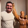 Escultura Francisco de Assis de Madeira M - Nil Morais