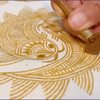 Pintura Batik Chinesa com Moldura