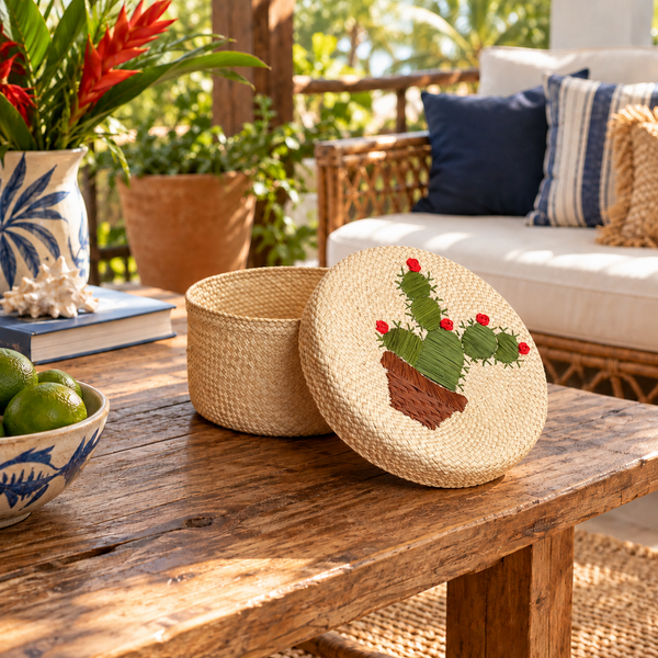 Cesta Colombiana Cacto com Tampa