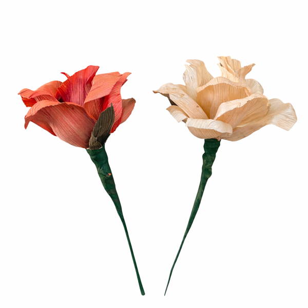 Conjunto 2 Flores de Palha de Milho