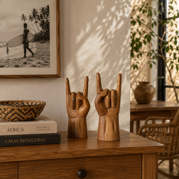 Escultura Madeira Rock’n Roll Nil Morais