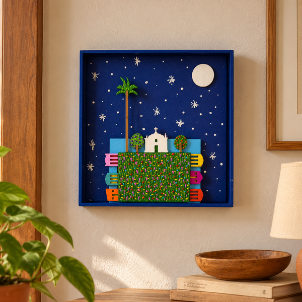 Quadro em Relevo Luar da Bahia — dos Artistas Bigu e Liu