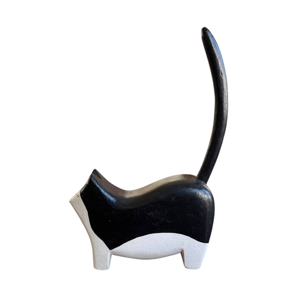 Porta Anel de Madeira - Gato