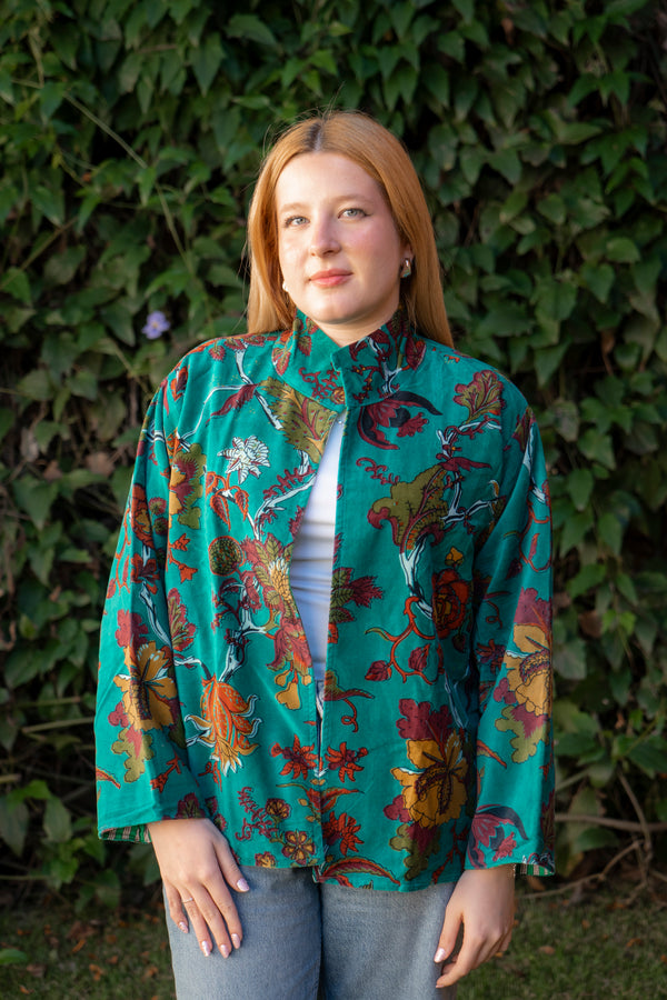 Jaqueta Indiana Velvet Estampada
