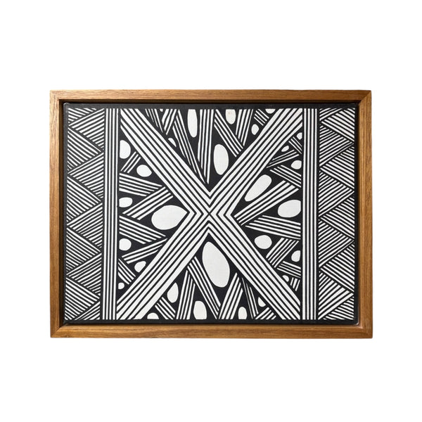 Pintura Indígena Waxamani Mehinako Xingu com Moldura