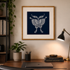 Pintura Batik Chinesa com Moldura